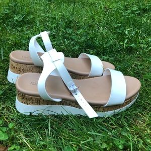 Forever21 Cork Ankle-Strap Flatform Sandals